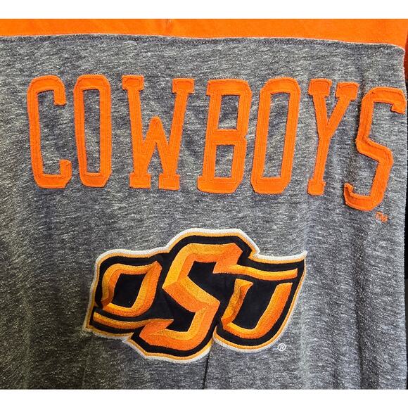 Vintage OSU Oklahoma State Cowboys Long Sleeve Tee Mens Size XL Orange Gray - Picture 3 of 4